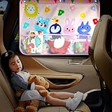 Car Sun Shade for Baby Kids Children 2 Pack Car Side Window Curtain Protector Protects from Sun Glare Heat Blocks UV Rays Glare Car Interior Sun Blocker Blind (Pink)