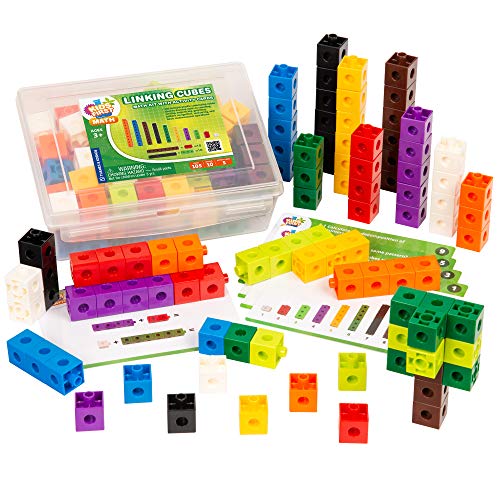 Kids First Math: 100 Linking Cubes Math Kit w/Activity Cards | Develop Skills in Counting, Sorting, Sequencing, Graphing, Measuring | Visual Hands-on Math for at-Home or Classroom Learning Ages 3+