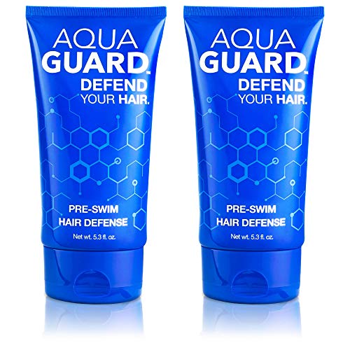 AquaGuard Pre-Swim Hair Defense | Prevents Chlorine Damage + Softens Hair | Made in California | Color Safe, Great Scent | 5.3 oz (2 Pack)