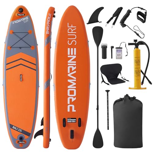 Inflatable SUP Stand up Paddle Board 11'x33''x6'', Kayak Seat, Extra Wide Paddleboard, Adjustable Aluminum Paddle with Accessories, Waterproof Bag, Non-Slip Comfort Deck for Youth & Adults