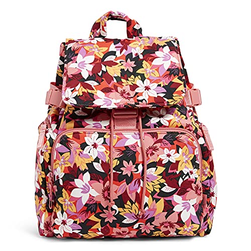 Vera Bradley Women's Cotton Utility Backpack, Rosa Floral - Recycled Cotton, One Size