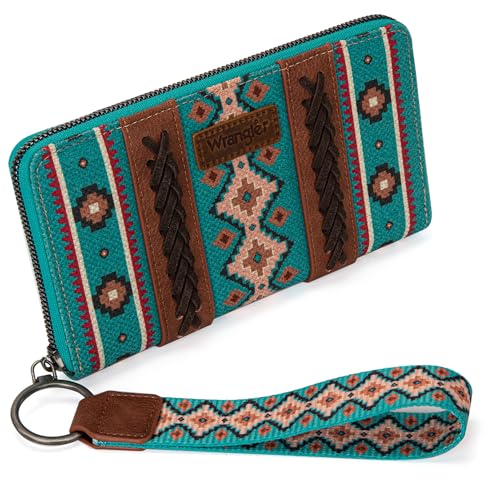 Montana West × Wrangler Wristlet Western Wallet Boho Aztec Credit Card Holder Gifts for Women Ladies Female