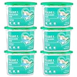 SUNLL Moisture Absorber boxes (6 Pack), 12.5 Oz, 600ML, Odor Eliminator Moisture Absorber, Dehumidification box, Humidity Absorber Attracts Extra Moisture from Wardrobe, Closet (Green Tea)