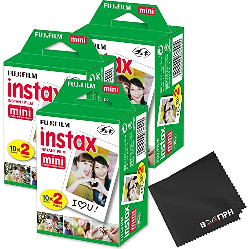 Fujifilm Instax Mini Instant Camera Film: 60 Shoots Total, (10 Sheets x 6) - Capture Memories Anytime, Anywhere