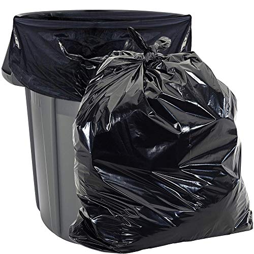 Aluf Plastics Heavy Duty 55 Gallon Trash Bags - (Value 50 Pack) - 1.5 MIL equivalent Industrial Strength Plastic 35' x 55' for 50-55 Gal Cans -Fits Toter, Rubbermaid Brute, Carlislie Bronco etc.