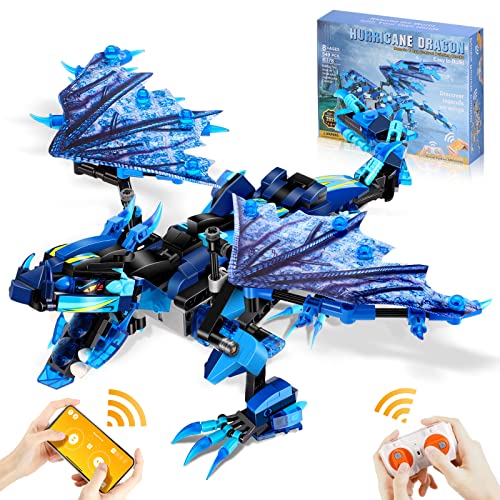 Sillbird Hurricane Dragon Building Kit, Remote & App-Controlled STEM Projects for Kids Age 8-12 Christmas Thanksgiving Birthday Toys Gifts for Boys Girls Age 7 8 9 10 11 12 14-16+ (549 Pieces)