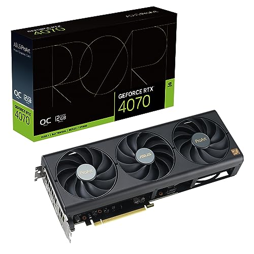 ASUS ProArt GeForce RTX™ 4070 OC Edition 12GB GDDR6X Graphics Card (PCIe 4.0, 12GB GDDR6X, DLSS 3, HDMI 2.1, DisplayPort 1.4a)