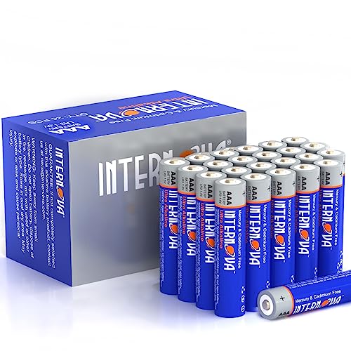 INTERNOVA® AAA Batteries 24 Pack - High-Performance Alkaline Triple A Batteries for Devices & Emergency Gear, 10-Year Shelf Life (24 Count)