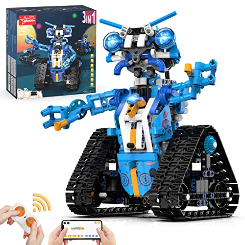 Henoda Robot Toys for 8-12 Year Old Boys Girls, Remote Control Science Programmable Building Block Kit with APP, Birthday Gifts for 8-16 Year Old Boys Girls