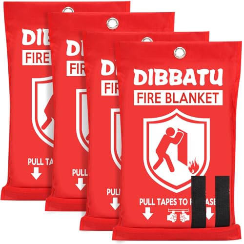 DIBBATU Fire Blanket for Home and Kitchen, Fire Blankets Emergency for Home, Emergency Fire Retardant Blankets for House, Fireproof Blanket Welding Blanket for Kitchen,Fireplace, Grill, BBQ