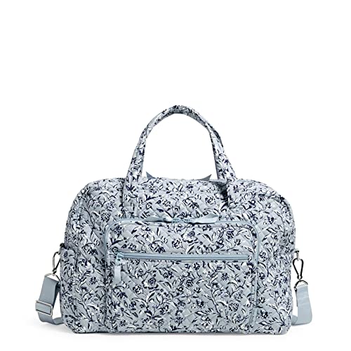 Vera Bradley Women's Cotton Weekender Travel Bag, Perennials Gray - Recycled Cotton, One Size