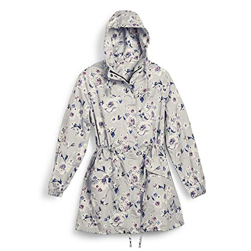 Vera Bradley Women's Packable Water Resistant Raincoat (Extended Size Range), Park Stripe, Medium