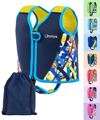 Limmys Premium Toddler Swim Vest - Toddler floaties, and Buoyancy Swimming Aid - Modern Design Swimming Vest for Boys, Girls and Babies - Drawstring Bag Included