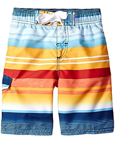 Kanu Surf boys Echo Quick Dry Upf 50+ Beach Swim Trunks, Victor Navy/Orange, 5 6 US