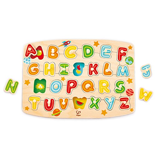 Hape Alphabet Peg Puzzle Game, Multicolor, 5'' x 2''