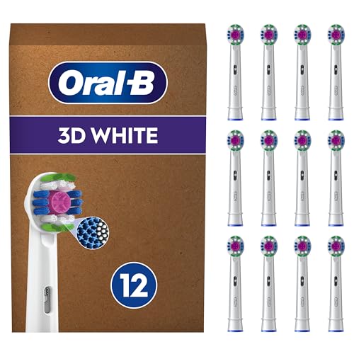 Oral-B 3D White Electric Replacement Heads, Pack of 12, Suitable for Letterbox