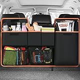 URAQT Car Trunk Organizer, Waterproof Large Capacity Hanging Car Organiser Seat Back Protectors Multi-Pocket Children's Travel Storage Durable Foldable Storage Space Saving(100x45cm)