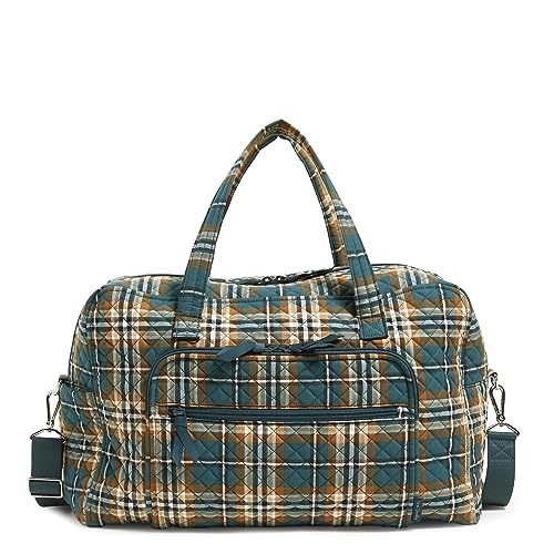 Vera Bradley Women's Cotton Weekender Travel Bag, Orchard Plaid, One Size