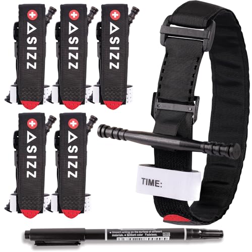 6-Pack Tactical Tourniquets - Genuine Professional Grade Tourniquet Kit Reinforced with Thicker Nylon Rod, Fastest Single-Handed Application, Emergency Training Turnicate