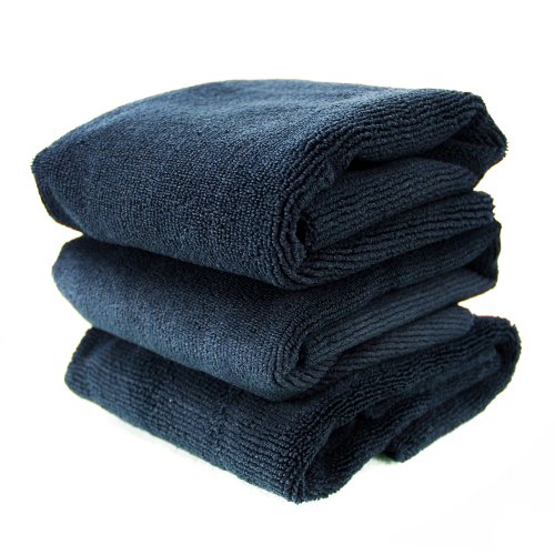 Chemical Guys MIC_805_3 Monster Edgeless Microfiber Towel, Black (16 in. x 16 in.) (Pack of 3)