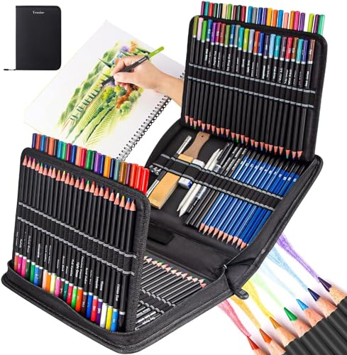 Art Supplies Drawing Kit, 146Pcs Drawing Pencils for Sketching - Include Colored, Graphite, Colored, Metallic, Charcoal Pencil, Ideal Gift for Beginners & Professional Artists Teens & Adults