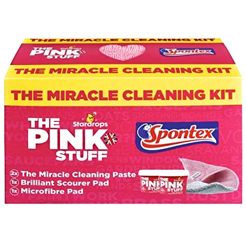 Stardrops - The Pink Stuff - The Miracle Cleaning Kit (2 Cleaning Paste, 1 Brilliant Scourer Pad, 1 Microfiber Pad)