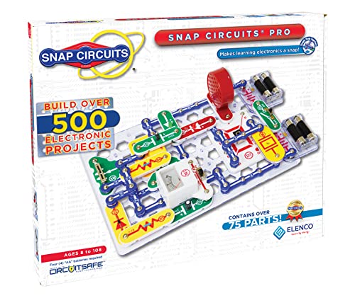 Snap Circuits Pro SC-500 Electronics Exploration Kit | Over 500 Projects Full Color Project Manual 73 + Parts STEM Educational Toy for Kids 8