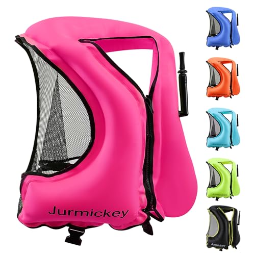 Snorkel Vest for Adults, Inflatable Snorkeling Vest for Men & Women, Portable Swim Jacket & Buoyancy Vest for Snorkeling, Swimming, Kayaking, Boating