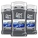 DOVE MEN + CARE Deodorant Stick for Men Midnight Classico 3 Count Aluminum Free 72-Hour Odor Protection Mens Deodorant With Essential Oils & 1/4 Moisturizing Cream 3oz