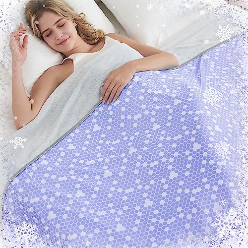 inhand Cooling Blanket for Hot Sleepers Sleeping Night Sweats, Cooling Throw Blanket Throw Size(50''x60'') Arc-Chill Q-Max 0.45 Cool Fiber, Summer Blanket Ultra Cold Breathable, Purple