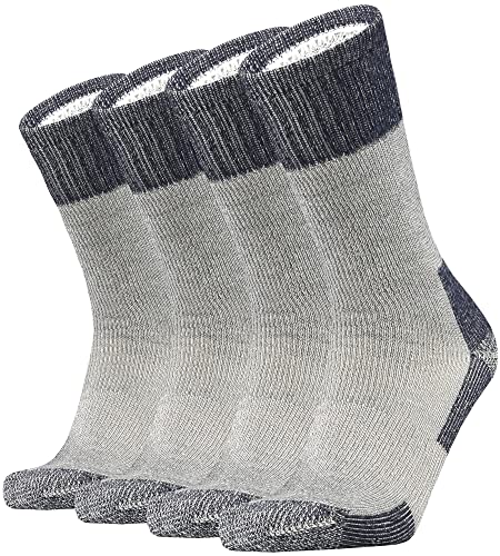 ONKE Merino Wool Cushion Crew Socks for Men Outdoor Hiking All Seasons Work Boot Heavy Thick Thermal Moisture Wicking Control(GreyNavy XL)