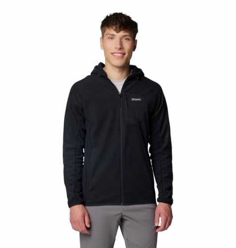 Columbia Men's Outdoor Tracks Hooded Full Zip II, Black, Medium