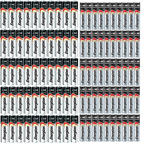 COMBO 50x AA + 50x AAA Energizer Max Alkaline E91/E92 Batteries Made in USA Exp. 2023 or later ((Bulk Packaging)