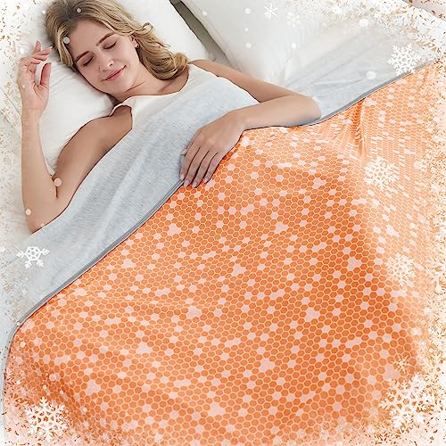 inhand Cooling Blanket for Hot Sleepers Sleeping Night Sweats, Cooling Throw Blanket Throw Size(50''x60'') Arc-Chill Q-Max 0.45 Cool Fiber, Summer Blanket Ultra Cold Breathable, Pink