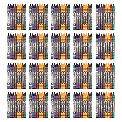 Amazon Basics Crayons - 8 Assorted Colors, 25 Count (Pack of 1)