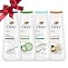 Dove Body Wash Deep Moisture, Sensitive Skin, Cucumber and Green Tea, and Shea Butter & Vanilla Collection 4 Count Skin Cleanser with 24hr Renewing MicroMoisture 20 oz