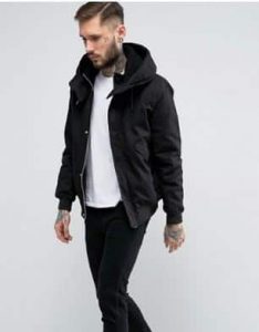 ASOS Hooded Jacket With Borg Lined Hood In Black