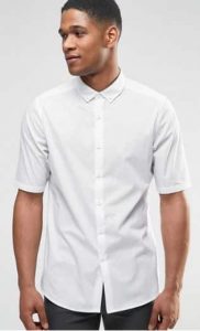 ASOS Perforated Shirt In White With Button Down Collar In Regular Fit הנחה אסוס גברים