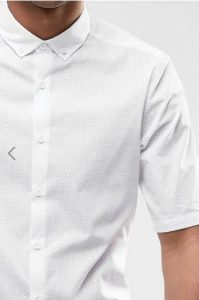 ASOS Perforated Shirt In White With Button Down Collar In Regular Fit זוזו דיליס