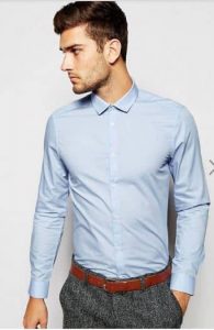 ASOS Regular Fit Shirt With Long Sleeves In Blue