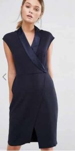 Closet Tuxedo Midi Dress with Wrap Front אסוס הנחה