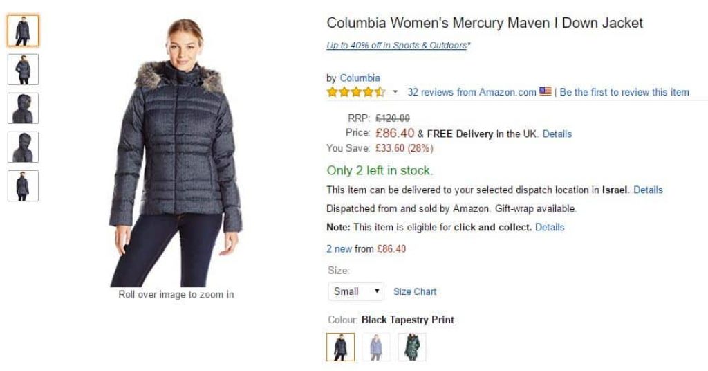 Columbia Womens Mercury Maven I Down Jacket