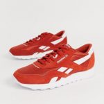 Reebok classic nylon trainers in red