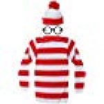 Adult Costume Red and White Striped T-Shirt Halloween Cosplay Costume