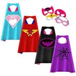 Cartoon Hero Role Play Costume Two Side Satin Cape and Felt Mask Party Favors for Kids