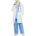 Lab Coat for Kids Scientist Costume Children's Role Play Set Pretend Play with Goggle and Personalized ID Card, Age 8~12 White