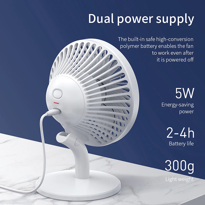 Baseus Rechargeable USB Fan Desktop Desk Electric Mini Fan For Office Gadgets Portable Summer Cooler Cooling 1