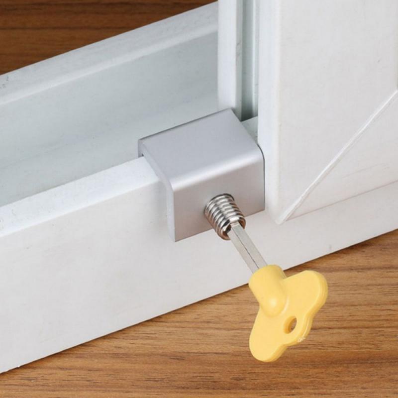 Door Window Lock Restrictor Aluminum Children Security window Cable Limit Lock Safety Key Lock Sliding Window