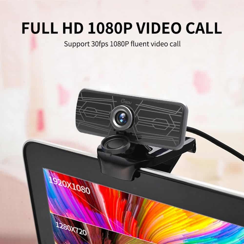 geekbuying Gsou T16s 1080P HD Webcam Built in Microphone Black 852678
