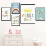 US $1.63 49% OFF|White Unicorn Poster Nursery Rainbow Wall Art Canvas Print Painting Nordic Style Children Bedroom Decoration Picture Home Decor|Painting & Calligraphy|